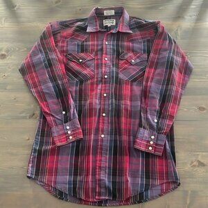 Men s size medium vintage Western Craft Pearl snap button down long sleeve